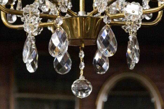 mid 20th century crystal chandelier western europe 1950s 3149