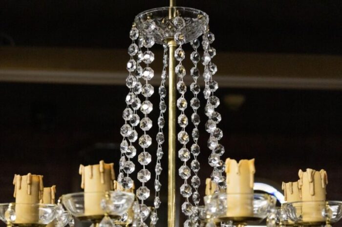 mid 20th century crystal chandelier western europe 1950s 4376