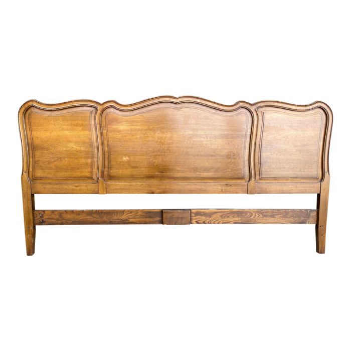 mid 20th century davis cabinet company queen size walnut headboard 2361