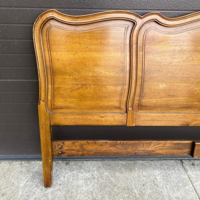 mid 20th century davis cabinet company queen size walnut headboard 4489