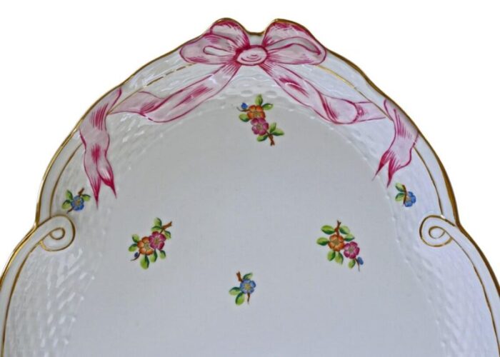 mid 20th century herend porcelain oval platter eton pattern tray 9373