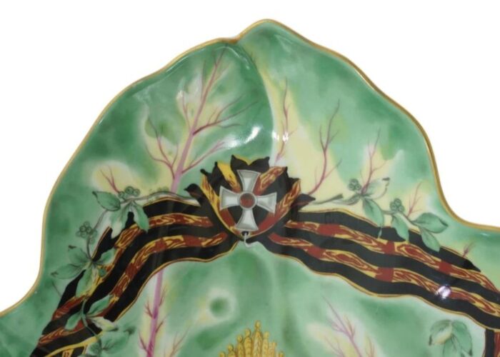 mid 20th century mottahedeh imperial russia style leaf serving dish vista alegre serving bowl 2338