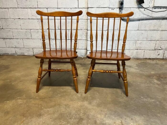 mid 20th century set of six vintage colonial style windsor dining chairs 6666