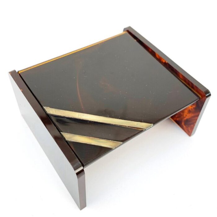 mid century acrylic glass brass jewelry box by christian dior 1970 10