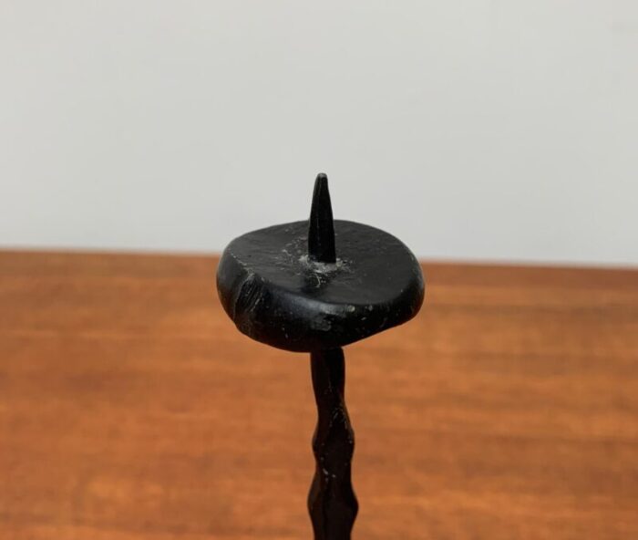 mid century brutalist wrought iron candle holder by david palombo 1960s 17