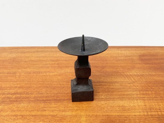 mid century brutalist wrought iron candleholder 19