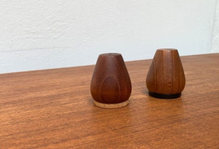 mid century danish teak pepper and salt shaker 1960s set of 2 16