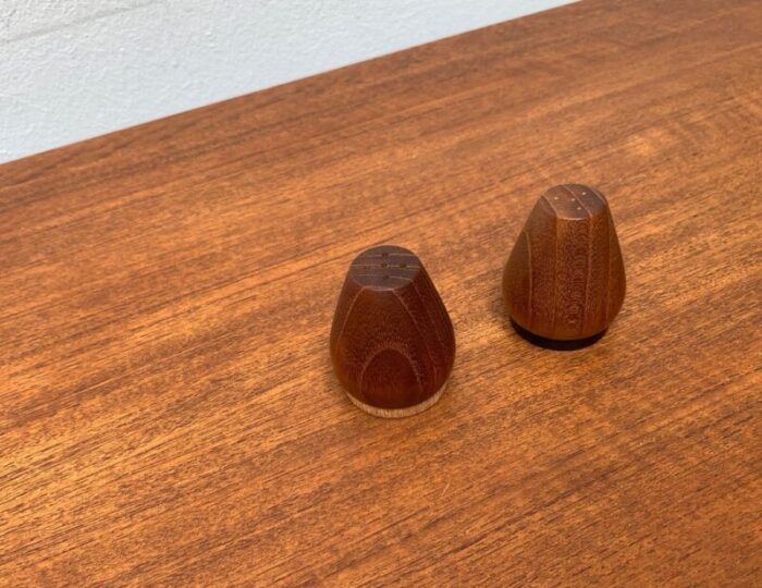 mid century danish teak pepper and salt shaker 1960s set of 2 4