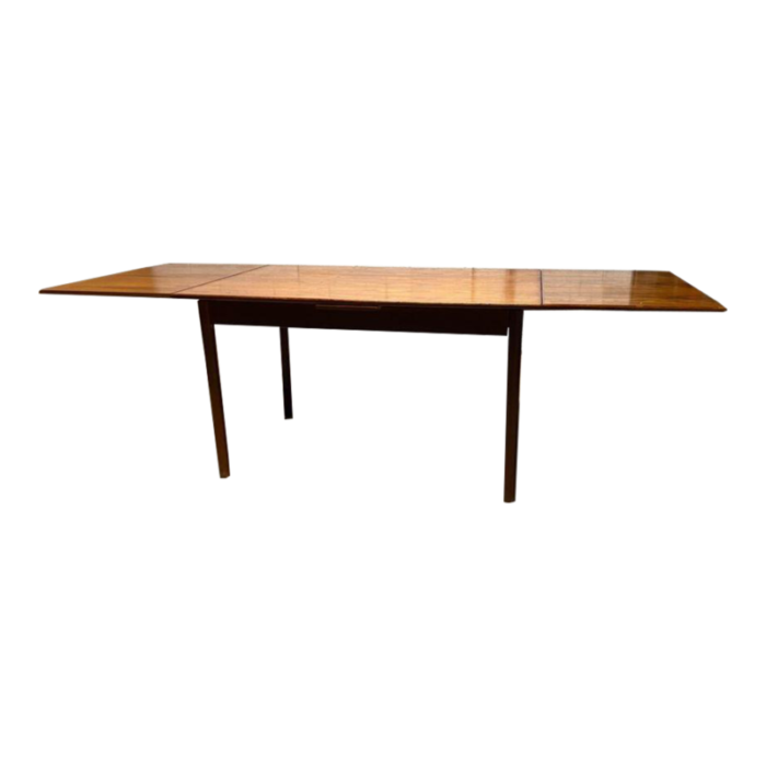 mid century danish teak pull out dining table 0229