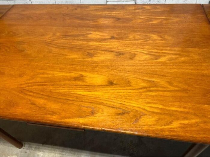 mid century danish teak pull out dining table 4254