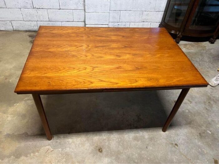 mid century danish teak pull out dining table 6894