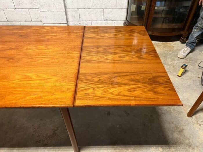 mid century danish teak pull out dining table 7295