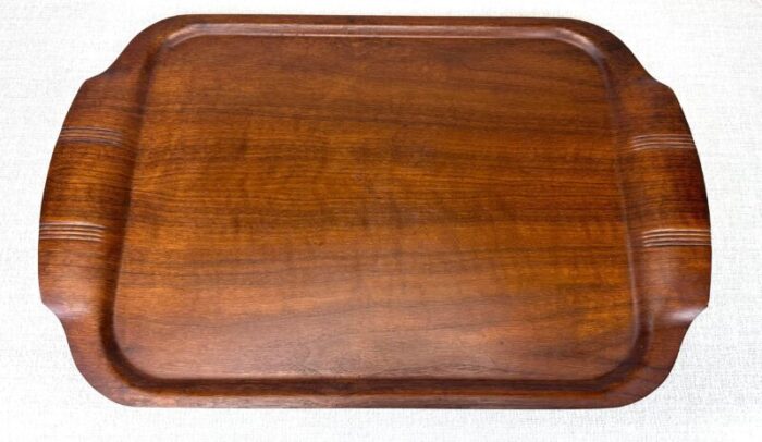 mid century deco modern haskelite molded teak serving tray 2206