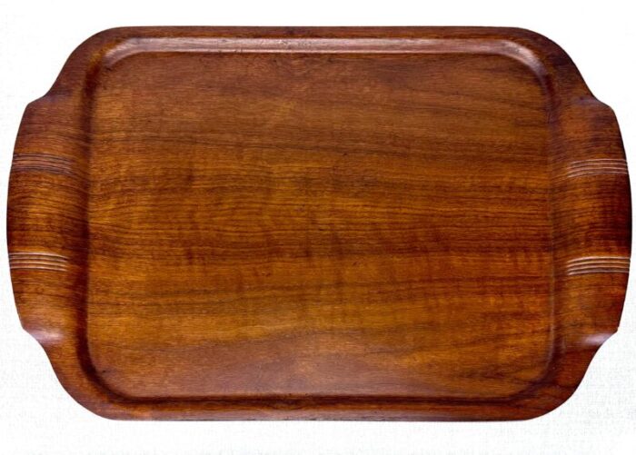 mid century deco modern haskelite molded teak serving tray 2793