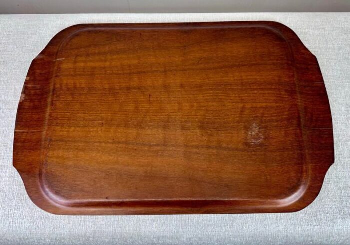 mid century deco modern haskelite molded teak serving tray 5932