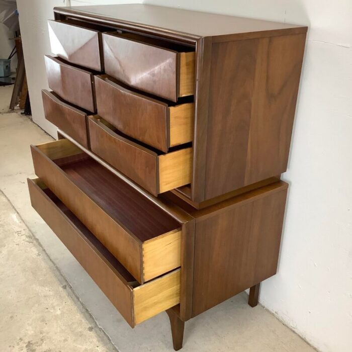 mid century diamond front highboy dresser by united furniture 4593