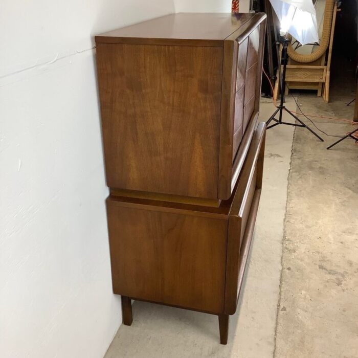 mid century diamond front highboy dresser by united furniture 5253