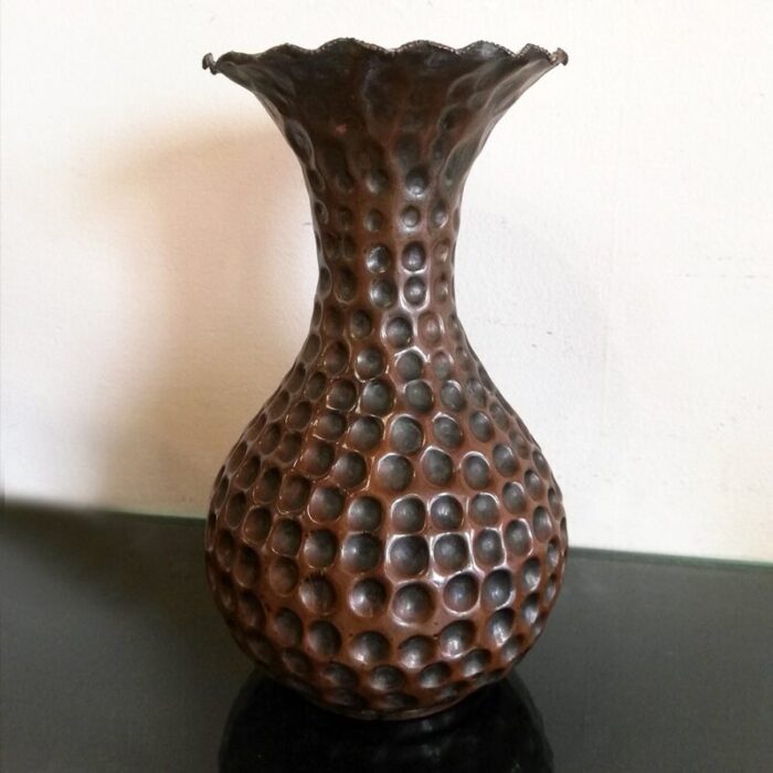 mid century embossed copper vase from callegaris udine 1