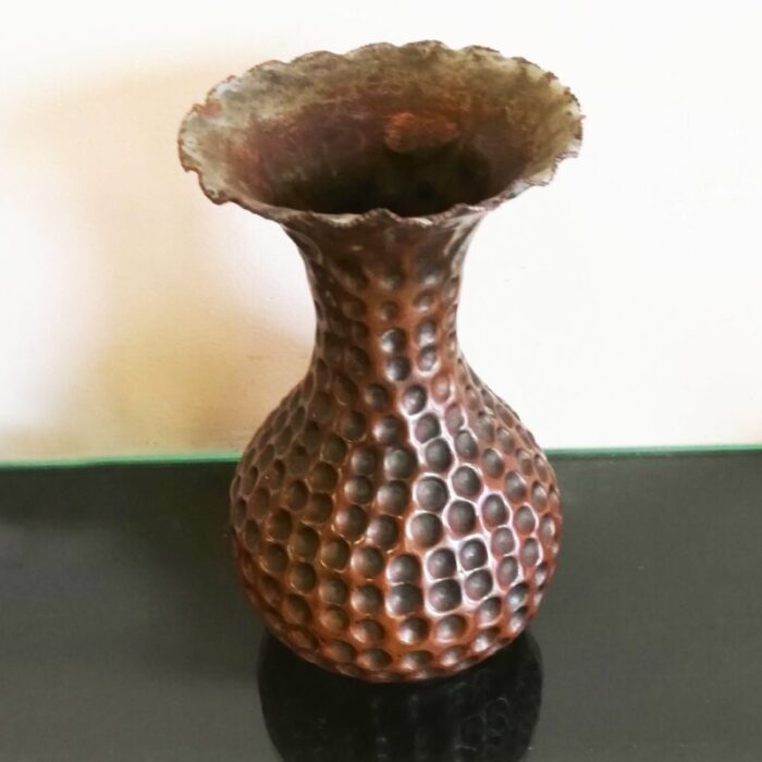 mid century embossed copper vase from callegaris udine 6