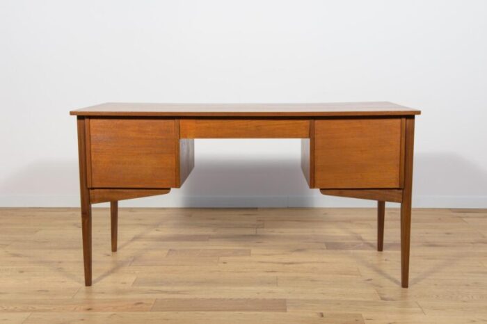 mid century freestanding teak desk denmark 1960s 2659