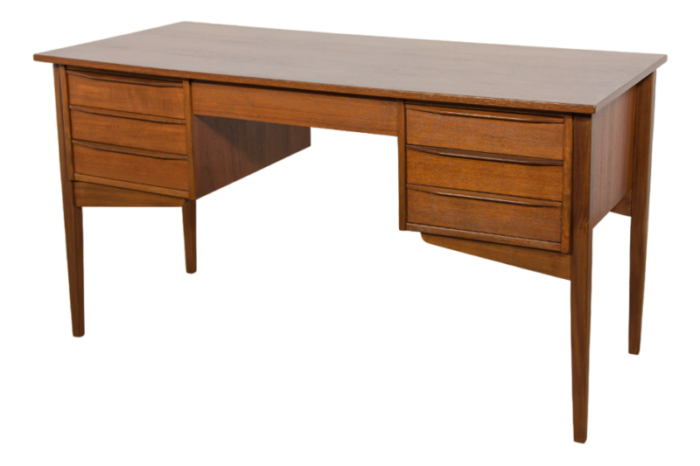 mid century freestanding teak desk denmark 1960s 8456