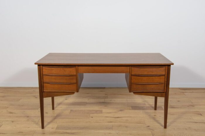 mid century freestanding teak desk denmark 1960s 8859