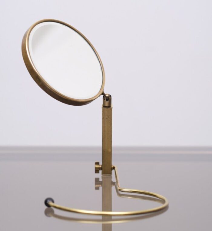 mid century french brass table or wall mirror 7