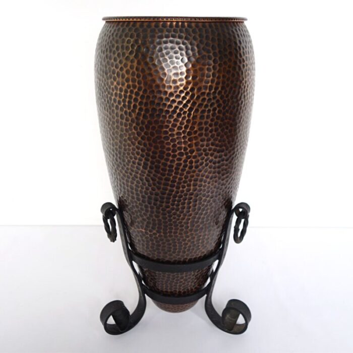 mid century hammered copper umbrella stand 2