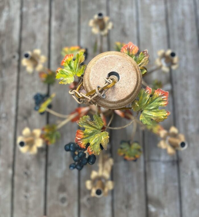 mid century italian chandelier grapes and leaves 1828