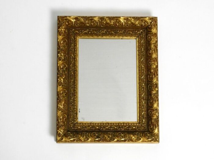 mid century italian gold plated wooden frame wall mirror 1