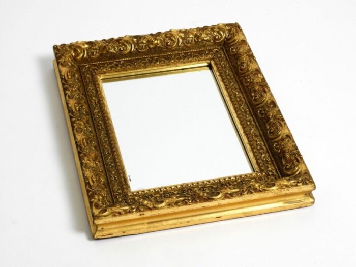 mid century italian gold plated wooden frame wall mirror 2