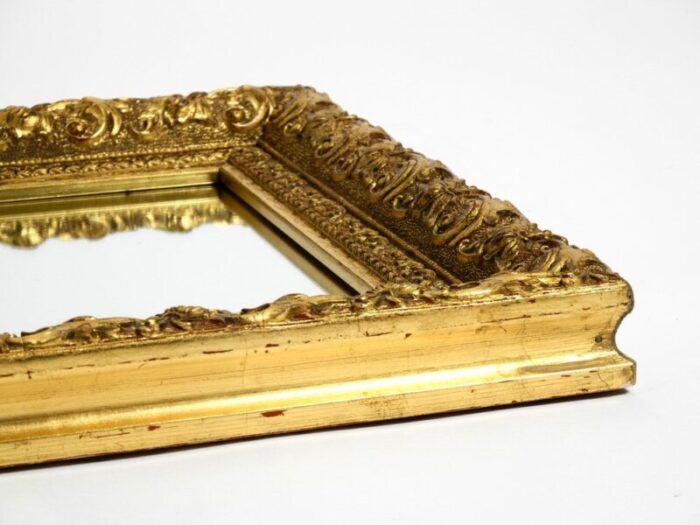 mid century italian gold plated wooden frame wall mirror 5