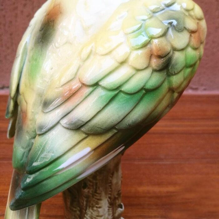 mid century italian polychrome ceramic parrot 1960s 6