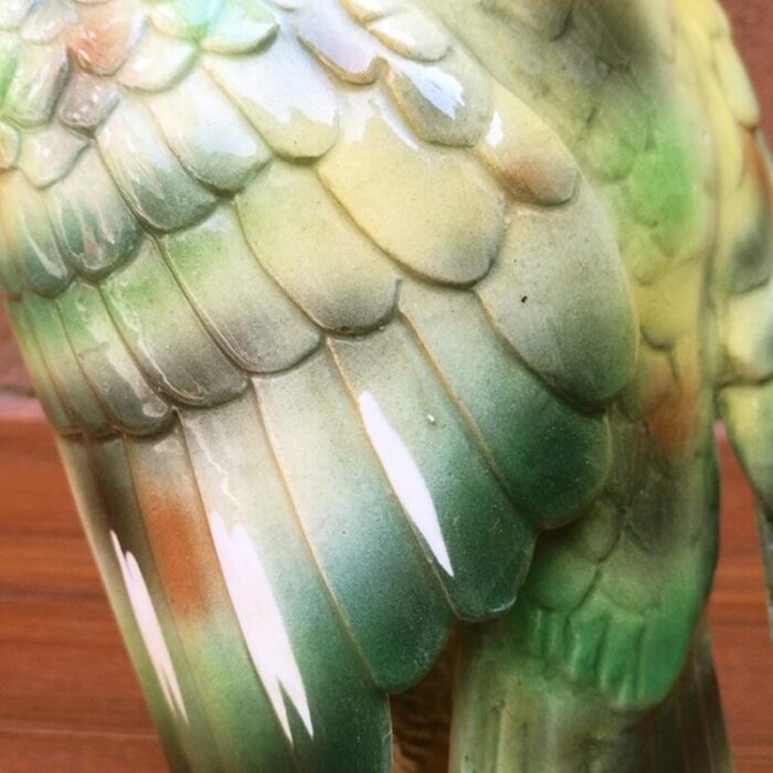 mid century italian polychrome ceramic parrot 1960s 7