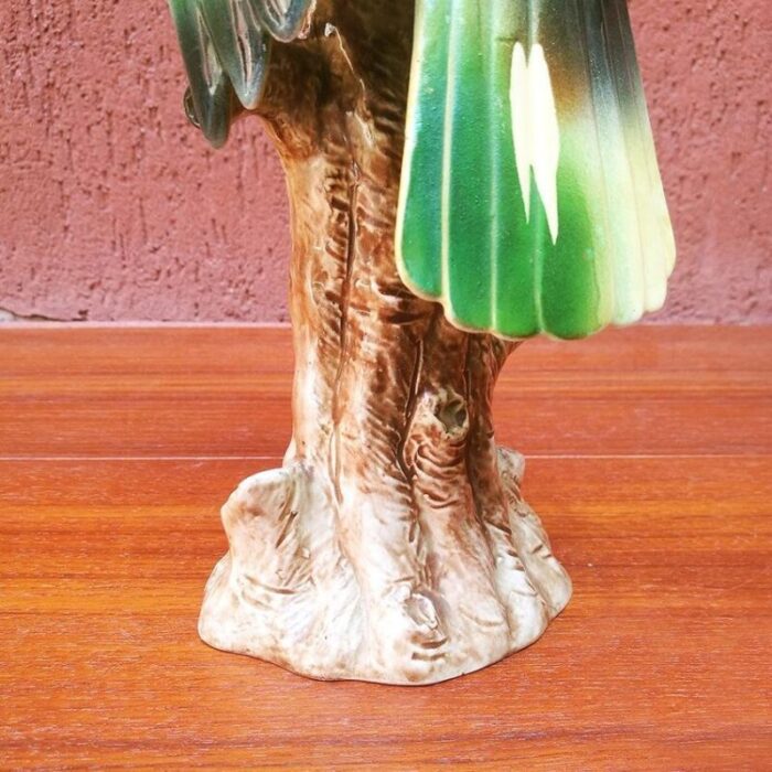 mid century italian polychrome ceramic parrot 1960s 8