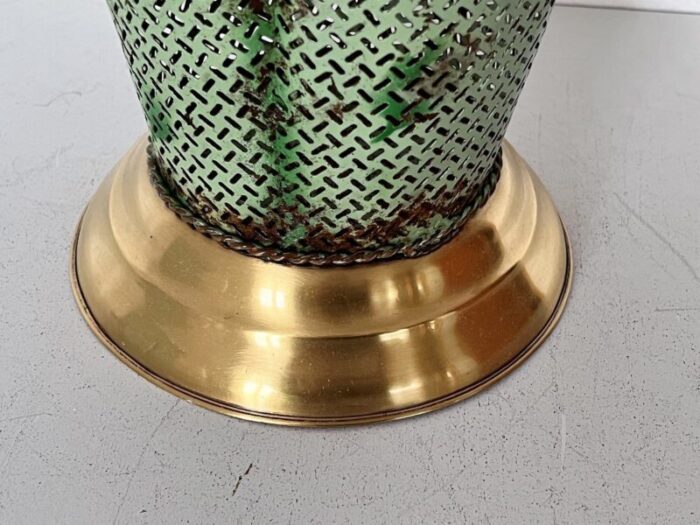 mid century italian umbrella stand in metal and brass in the style of mategot 1950 8