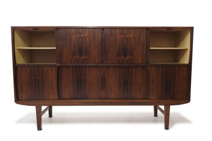 mid century johannes andersen danish high sideboard of brazilian rosewood 5847