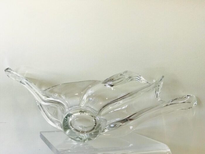 mid century large french crystal centerpiece bowl 2148