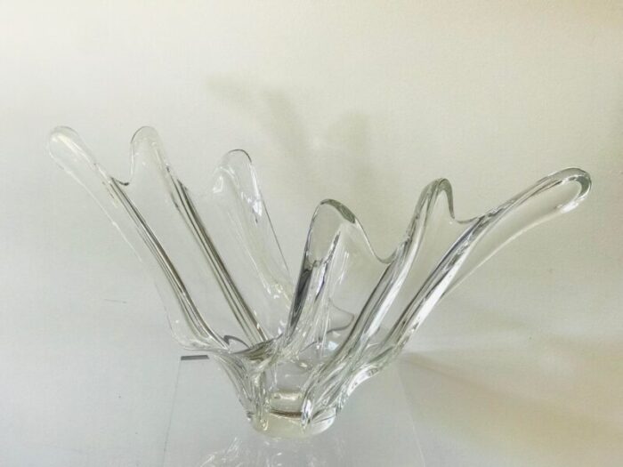 mid century large french crystal centerpiece bowl 3134