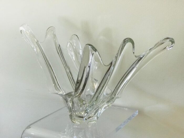 mid century large french crystal centerpiece bowl 5435