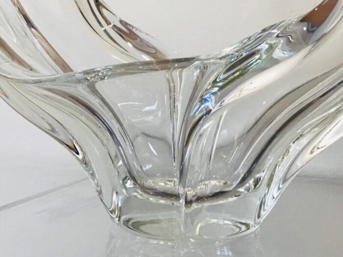 mid century large french crystal centerpiece bowl 9753