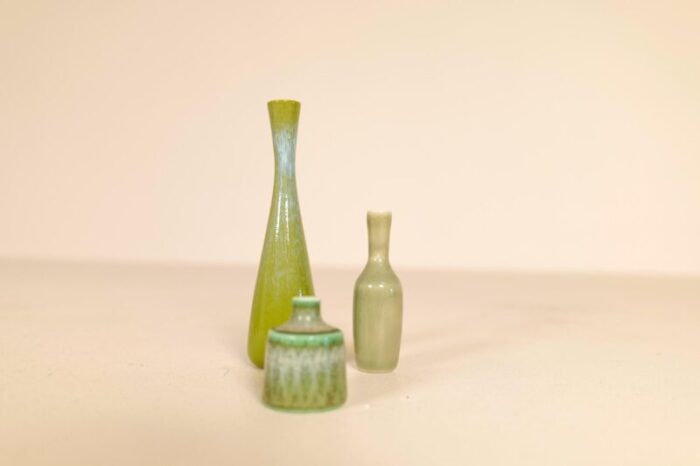 mid century miniatures ceramic vases by gunnar nylund for roerstrand sweden set of 5 8