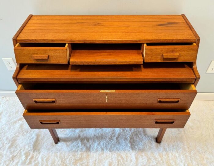 mid century modern arne wahl iversen secretary desk vanity in teak 1960s 3000