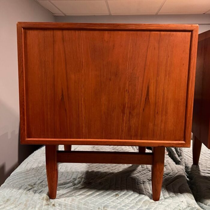 mid century modern danish pair of teak side end tables by falster mbelfabrik 1970s 3394