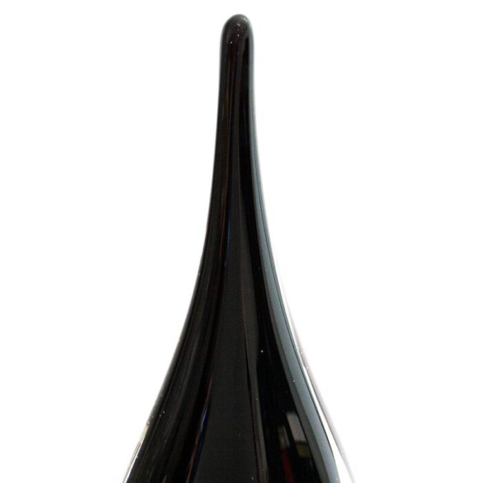 mid century modern flavio poli style black murano glass sculpture italy 1970 5