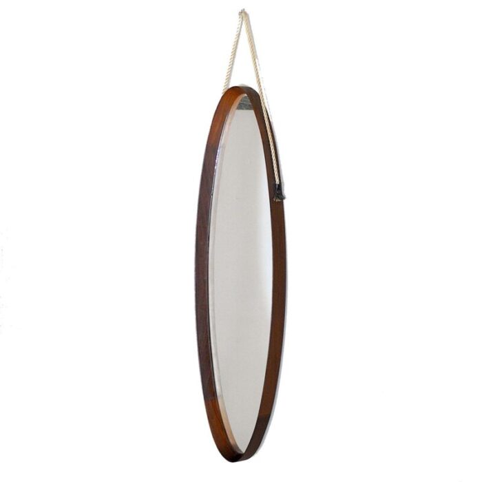 mid century modern fruitwood wooden mirror 1960s 1