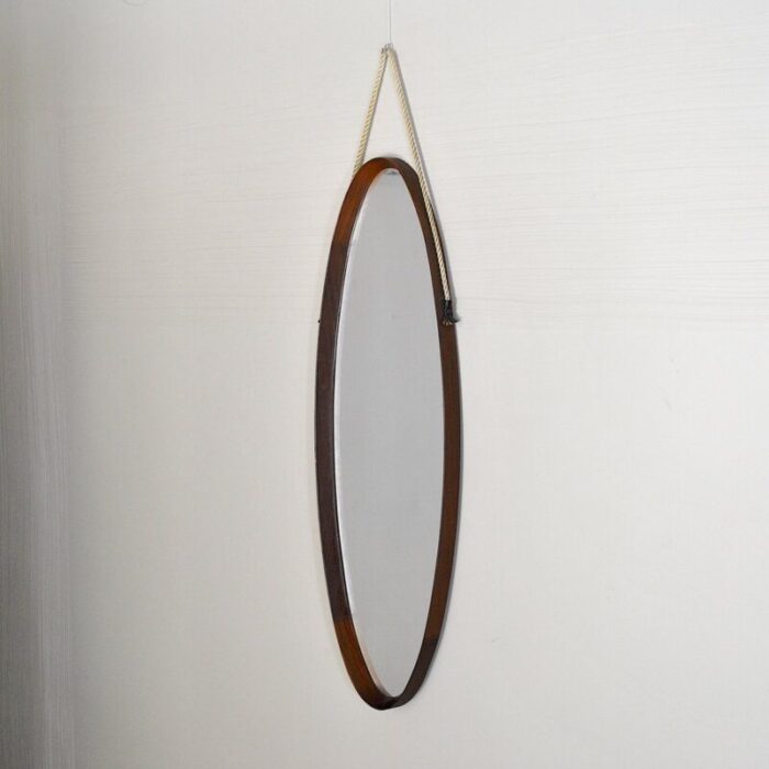 mid century modern fruitwood wooden mirror 1960s 2