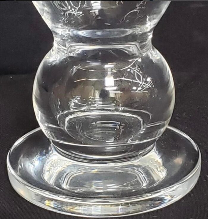 mid century modern hand made mouth blown clear crystal steuben art class vase with base 7 1815