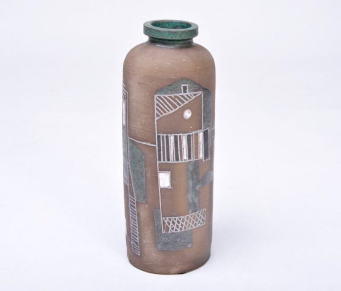 mid century modern stoneware vase 1960s 1