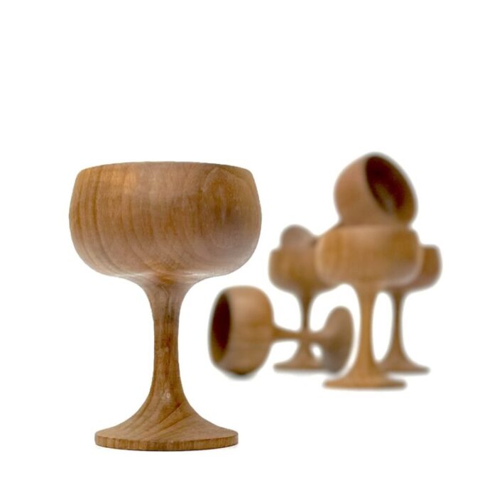 mid century modern teak wood cocktail glasses set of 6 9884